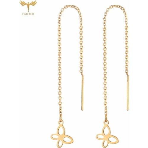 Sweet Cute Girl Drop Earrings Butterfly Ear Pendants Long Tassel Ear Line Womens Long Chain Jewelry For Party Wear