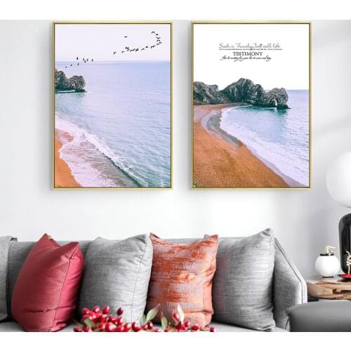 Nordic Beach Scenery Oil Painting Picture Poster Canvas Print Painting Wall Art Living Room Home Decoration