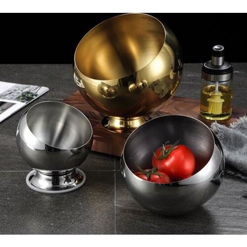 BOUSSAC 304 Stainless Steel Seasoning Bowl Sauce Oblique Bowl Hot Pot Shop Self-Service Seasoning Bowl KTV Spherical Fruit Plate