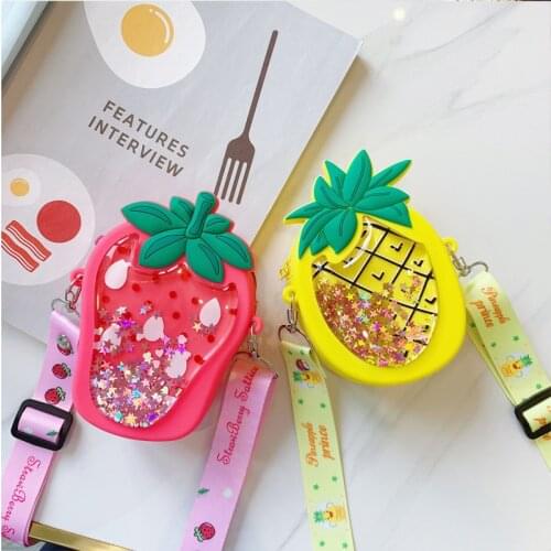 Korean Style Women Shoulder Bag Candy Liquid Strawberry Pineapple Crossbody Fashion INS Portable Purses And Handbags Clutch Bag
