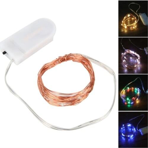 5M 3M 2M 1M LED Copper Silver Wire String Lights Fairy Garland For New Year Christmas Home Wedding Decoration Battery Operated