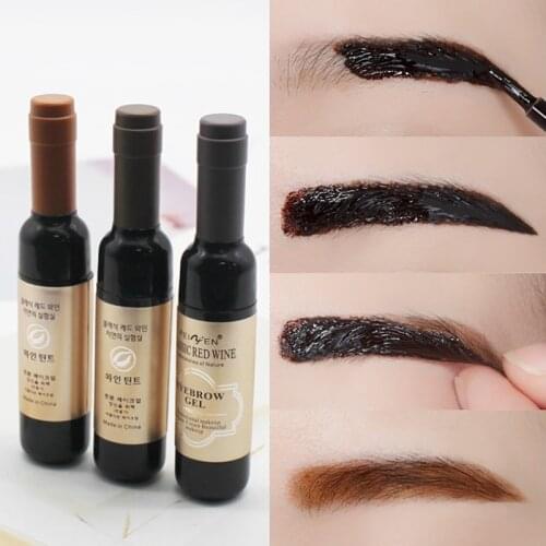 Peel Off Eyebrow Tattoo Gel Black Coffee Gray Red Wine Tattoo Brow Gel Tint Waterproof Peel Off Eye Brow Tattoo Dye Eyebrow