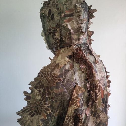 Outdoor Ghillie Suit Camouflage Clothes Jungle Suit CS Training Leaves Clothing Hunting Suit Pants Hooded Jacket