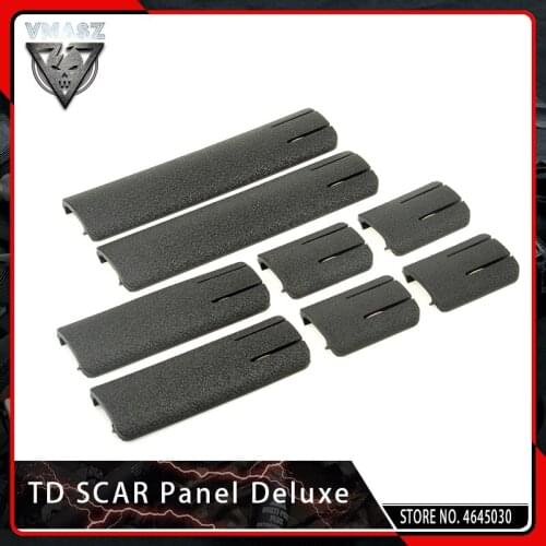 VMASZ 8PCS/Pack TD SCAR Panel Deluxe Airsoft RIS Picatinny Weaver Rail Section Cover Hunting Accessories Black