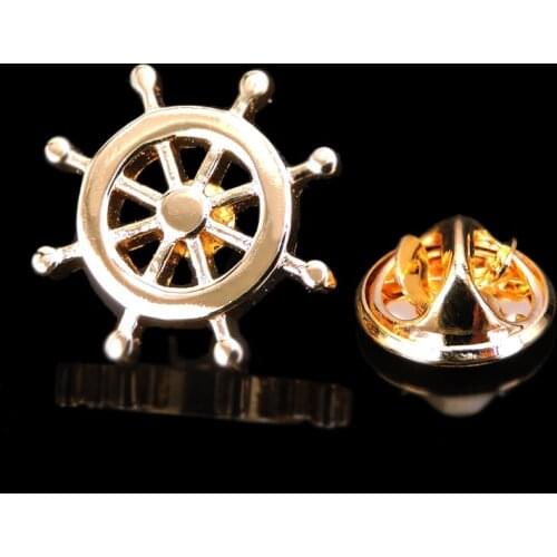 High quality jewelry mens Brooch Lapel Pin New badge boat rudder Brooch mens wedding dress jewelry accessories pin gift