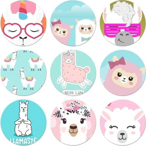 Funny Alpaca lovely Icons Pins Badge Decoration Brooches Metal Badges For Clothes Backpack Decoration 58mm