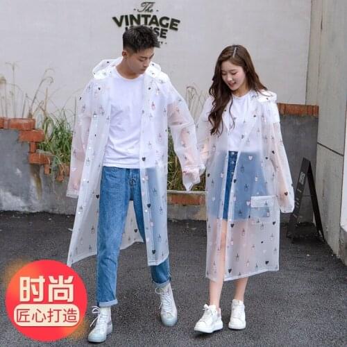 Women Fashion Cute Raincoat Jacket Motorcycle Transparent Rain Coat Pvc Fashion Cycling Gabardina Mujer Rain Gear BY50YY