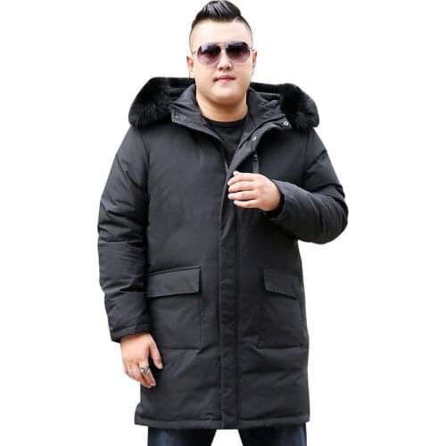 Winter Jacket for Men with fur Collar Jacket Mens Long Hooded Park Winter Jacket for Men 170kg