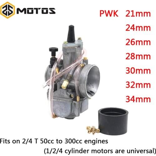 ZS MOTOS High Quality Motorcycle parts Scooter Carburetor 21 24 26 28 30 32 34mm Carburetor With Power Jet & Rubber Connect
