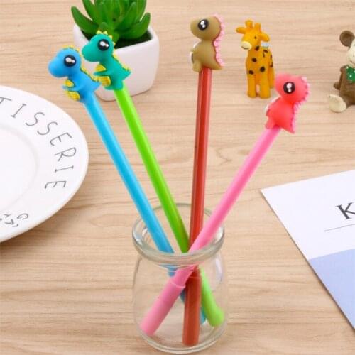 40PCS Creative Dinosaur Neutral Pen Black Water Pen Cartoon Cute Animal Pen Student Gift Pen Stationery Wholesale
