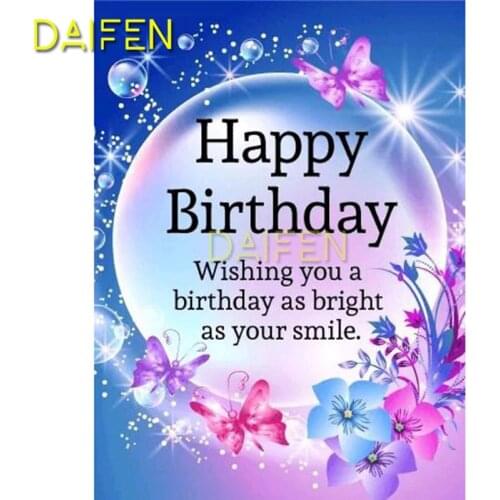 Full Round Diamond embroidery 5D DIY Diamond painting Cross stitch Full Square Diamond mosaic happy birthday flower butterfly