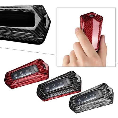 Car Key Fob Cover Case Remote Keyness Shell Carbon Fiber for Audi A6 A7 A8 Q8 etc