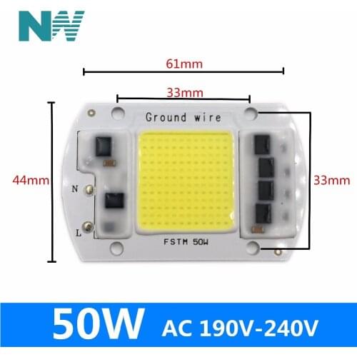 1Pcs Cob Lamp Chip 50W Ac190-240V Input Smart Ic Driver Fit For Diy Led Floodlight Spotlight Cold White Warm White