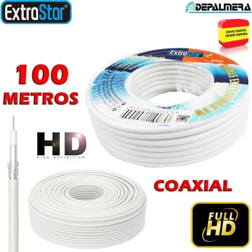 DEPALMERA | Extractar, TV antenna Cable, 100 meters, RG6U, SAT, 75 OHM, Coaxial, TDT, tv antenna, indoor tv antenna, TV antenna