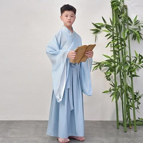 Child Tang Dynasty Robe Traditional Boys Hanfu Suit Ancient China National Dance Costume Oriental Party Stage Performance