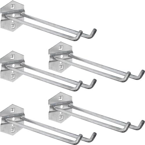 DRELD 5PCS Tool Hanging Hook Metal Display Rack Metal Shop Good Shelf Hooks Thickening Hole Plate Household Kitchen Hooks 200MM