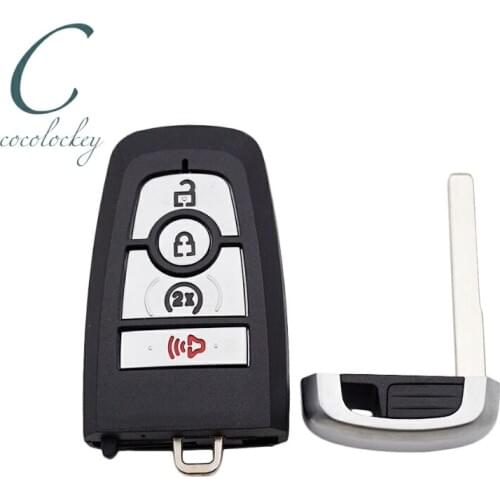 Cocolockey Smart Car Key Shell Fob 4button for Ford Fusion Keyless Smart Key Remote Blade Push Start Proximity Replacement Case