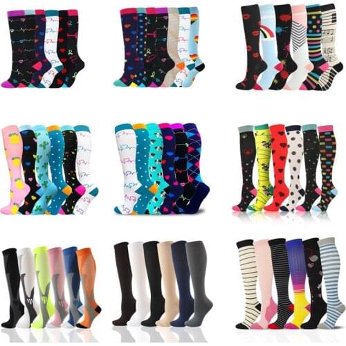 Wholesales Unisex Compression Socks Soccer Football Socks Tube Outdoor Sport Nursing Running Fitness Socks 1/2/3/6/7/8 Pairs/Set