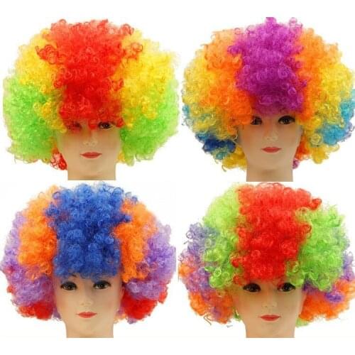 Halloween Christmas Hats Costume Hair Wig Football Fan Wig Clown Party Show Hair wigs Child Adult Colorful Free Shiping