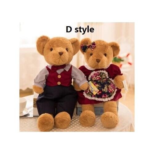 About 35cm lovers couples bears plush toy bride and bridegroom teddy bear soft doll Valentines Day,propose marriage gift b2919