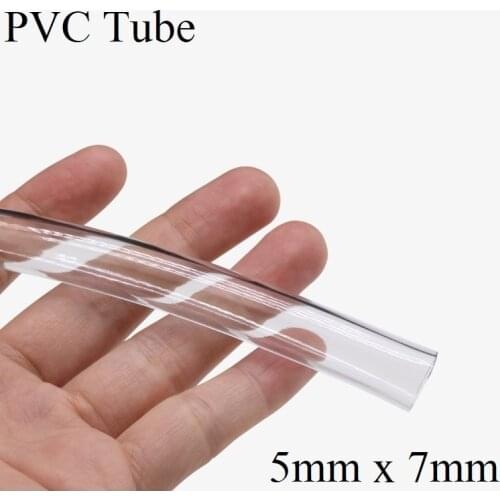 1M 5mm x 7mm PVC Tube Transparent Soft Pipe Antifreeze Oil Hose Garden Irrigation Soft Hose Plant Watering Pots Irrigation Tube