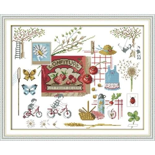 Grow strawberries cross stitch kit cartoon 14ct 11ct count print canvas stitching embroidery DIY handmade needlework