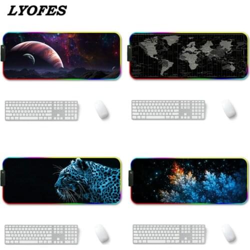 RGB Gaming Mouse Pad Large XXL Rubber Mat RGB Colorful LED Lighting Gaming Mouse Pad for PC Computer