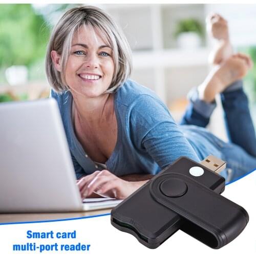 USB 2.0 SIM Smart Card Reader for ID Bank EMV CAC SD/TF for Windows 7 8 10 Linux Multi Smart Cardreader SD Card Reader