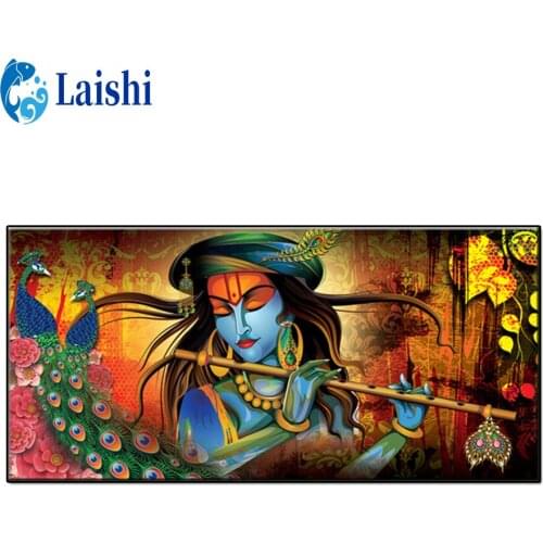 DIY Retro art, peacock, and woman playing the flute Full Drill Square Diamond Embroidery Cross Stitch Rhinestone Mosaic Painting