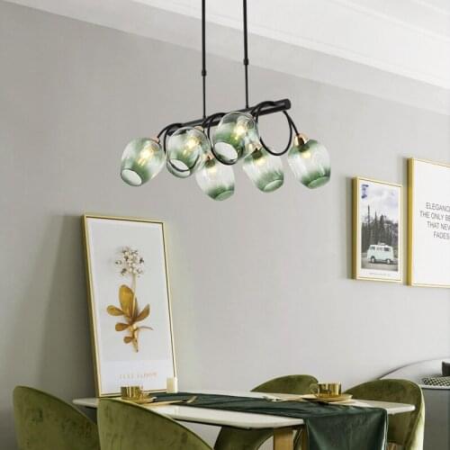 Modern minimalist restaurant chandelier household strip dining table lamp light luxury art glass bar clothing store lights