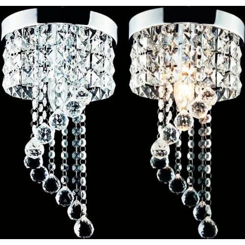 Modern LED Crystal Ceiling Light Hallway Aisle Fixture E14 Lamp 90-220V