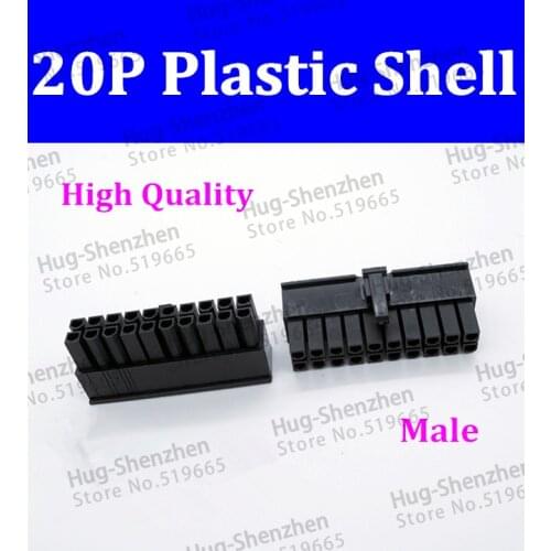 High Quality Black 5557/ 20Pin 2*10pin 20 pin male for PC/computer PCI-E Power connector plastic shell