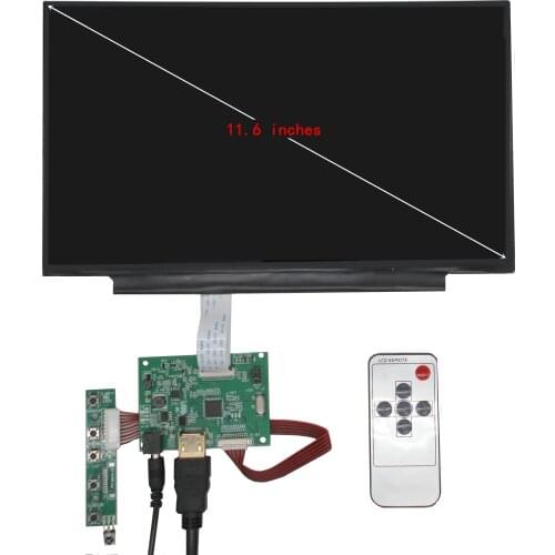 11.6inch IPS Screen Display LCD Monitor with Remote Control Driver Board HDMI for Lattepanda,Raspberry Pi Banana Pi