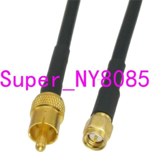 1Pcs RG58 Cable SMA Male Plug to RCA Male Plug Connector Straight 6inch~20M