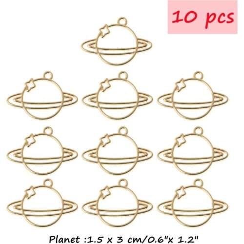 10 pieces set planet shape frame pendant frame inlaid pendant resin DIY crafts jewelry making accessories jewelry tools