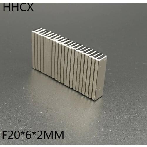 20PCS/LOT Magnet 20x6x2 N35 NdFeB Magnet 20*6*2 Block Magnets 20 x 6 x 2
