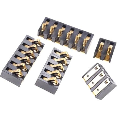 20 pcs Spring Compression Contact 4.25 mm Pitch 2 3 4 5 6 Pin male Connector Surface Mount Battery Connectors Insulator 4.75mm H