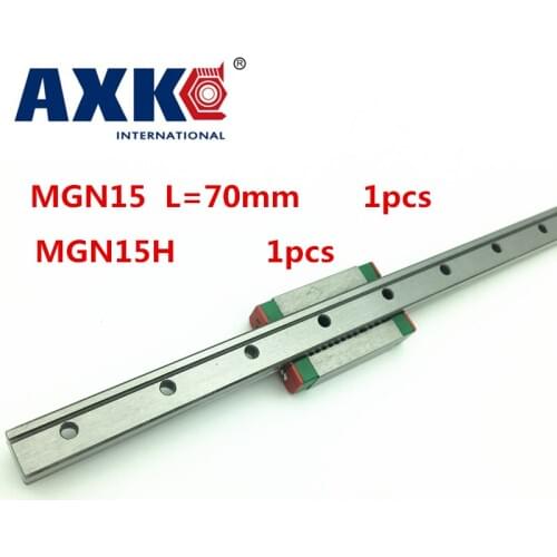 2018 Real Axk Cnc Router Parts New 15mm Miniature Linear Guide Mgn15 L= 70mm Rail + Mgn15h Cnc Block For 3d Printer Parts Xyz