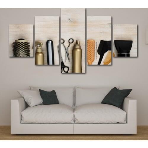 No Framed Canvas 5Pcs Hair Salon Hairstyle Wall Posters Paintings Decorative Prints Home Decor Living Room Decoration Pictures