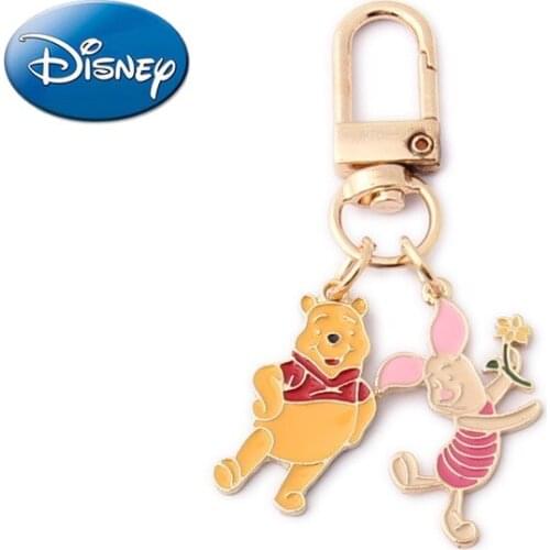 Disney Pooh Bear Wireless Bluetooth-compatible Headset Keychain Pendant Cartoon Car Bag Pendant
