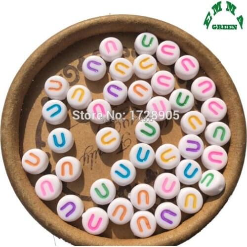 Letter Beads for Kids Colorful Beads 4*7mm 200pcs Acrylic Round Beads Separate Alphabet Beads Letters Beads for Jewelry making