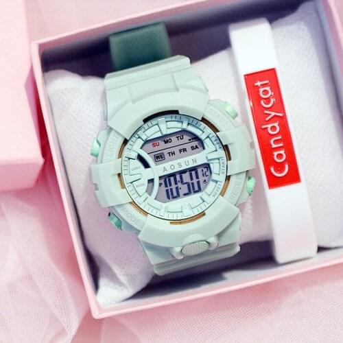 Cherry Pink Girls Watch Matcha Green Male And Female Middle School Students Lovely Unicorn Electronic Watch