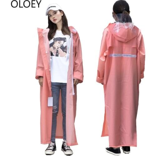 Pink Long Raincoat Jacket Waterproof Poncho Big Size Cute Women Electric Motorcycle Coat Women Rain Girls Raincoat Hiking Gear
