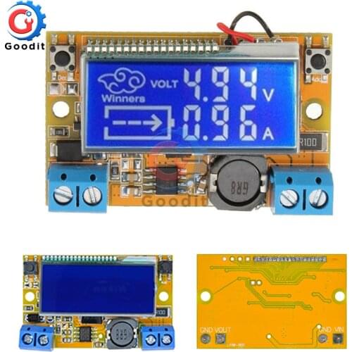 Dual Display DC-DC 5-23V To 0-16.5V 3A Max Step Down Power Supply Buck Converter Adjustable LCD Step-down Voltage Regulator