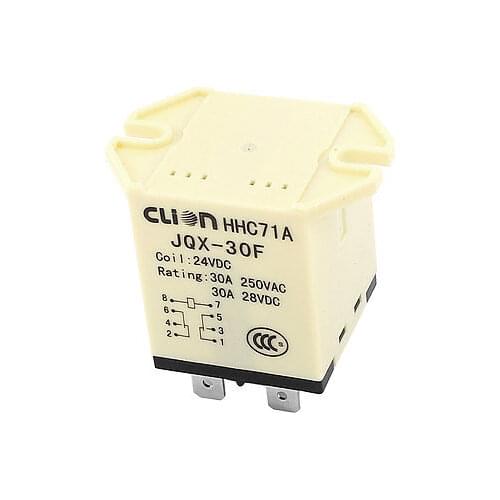 JQX-30F DC 24V Coil Voltage 8-Pin Miniature DC Electromagnetic Relay Free Shipping