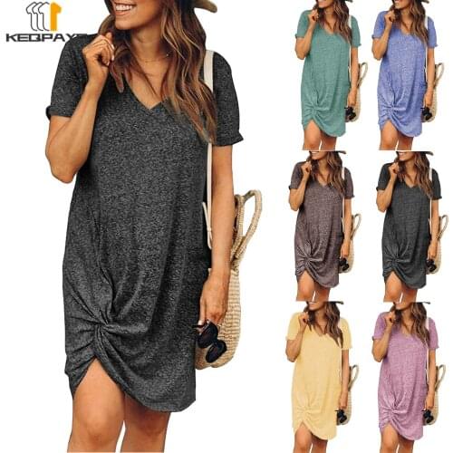 KEQPAYC Solid Summer Dresses