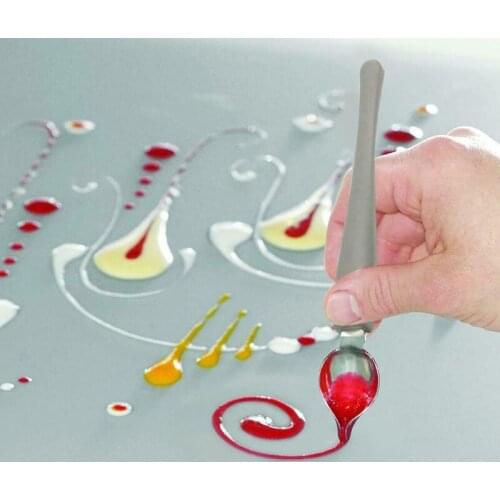 Chocolate Cream Sauce Pencil Spoon Creative Decoration Spoon for Coffee Cake Decoration Chef Drawing Sauce Embellishment Tool