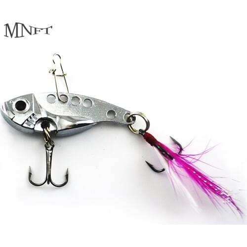 MNFT 10PCS/Pack 7.5G Fishing Lure Blade Metal VIB Hard Bait Fishing Feathers Three Anchor Hook