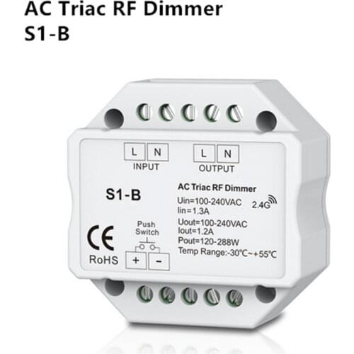 2017 New S1-B AC100-240V AC Triac RF Dimmer Output 100-240VAC 1A 240W Push Dimmer Switch free shipping