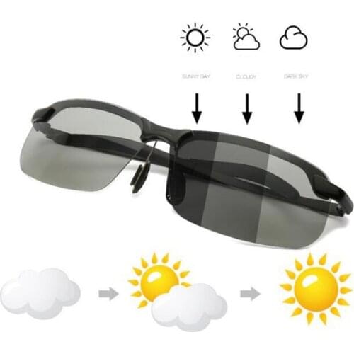 Smart Change Color Sun Glasses Polarized Men Day and night vision Driving Glasses Vintage Rectangle Shades zonnebril heren UV400